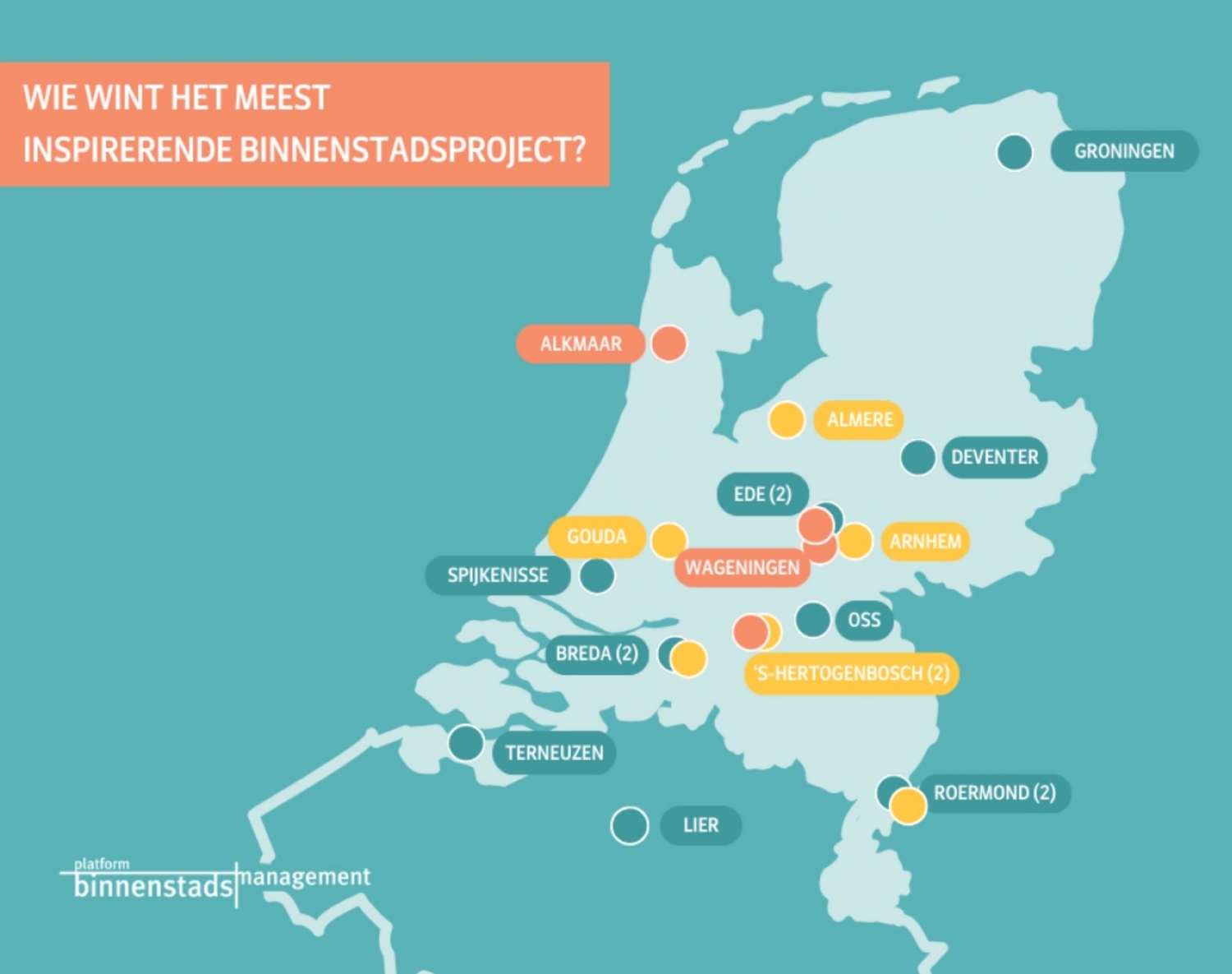 Kaart inschrijvingen binnenstadsproject